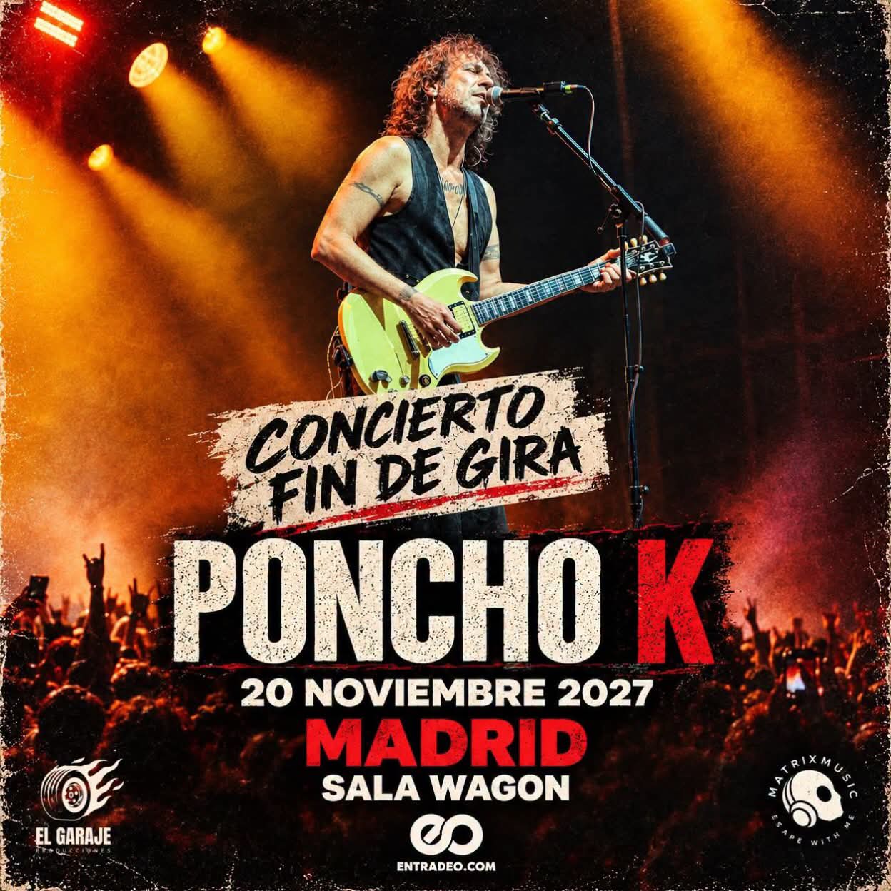 Poncho K despedirá su gira en la Sala Wagon de Madrid en noviembre de 2027